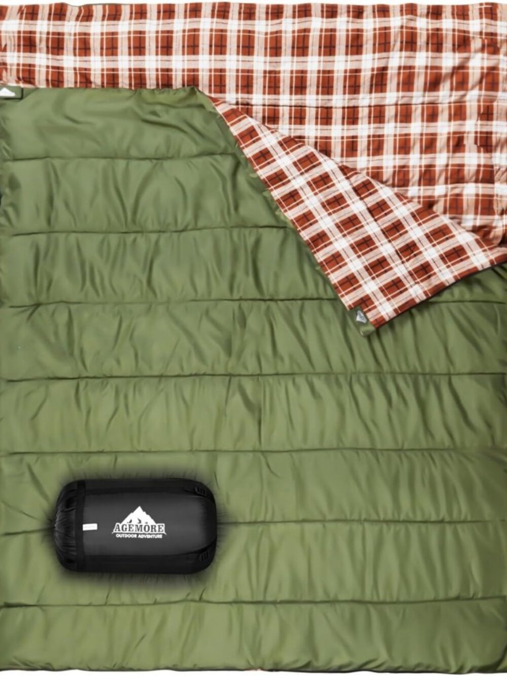 Cozy Double Cotton Flannel Sleeping Bag for 2 | Perfect for Camping & Outdoor